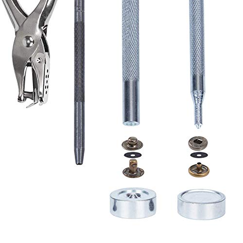 HOMEIDOL Snap Fastener Kit 12 Colors, 150 Sets Metal Snap On Buttons Set Press Studs with Fixing Tools for Thin Leather Bracelet, Shirt, Skirt, Jacket, Jeans, Bags Repair and Decoration