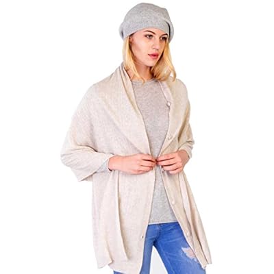 cashmere 4 U Women's 100% Cashmere Wrap Multi Use Shawl Extra Large Button Scarf cashmere 4 U Women's 100% Cashmere Wrap Multi Use Shawl Extra Large Button Scarf