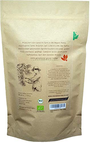 Grüner Kaffee Bio Gemahlen | Single-State Camocim Farm, Brasilien | 100% Arabica Rohkaffee Fein Gemahlen | BIO Demeter… – Bild 3
