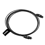 eForCity Black Molded 6 Foot Digital Optical Audio TosLink Cable for CD, D/A Converters, Dolby Digital DTS Surround sound receivers, DVD, MiniDisk players and recorders, Pro Audio cards(1.8m), Black