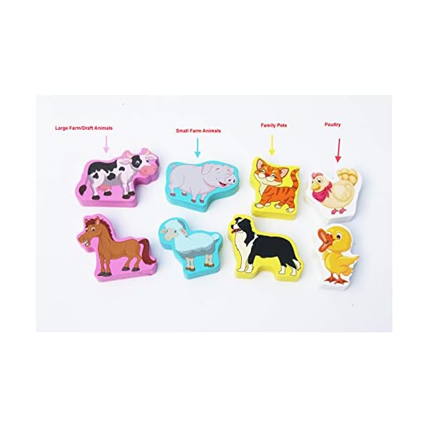Toys of Wood Oxford Holz Puzzle Bauernhof - Übergroße Tiere für kleine Hände - Nutztiere Puzzle - für Kinder ab 18… – Bild 3