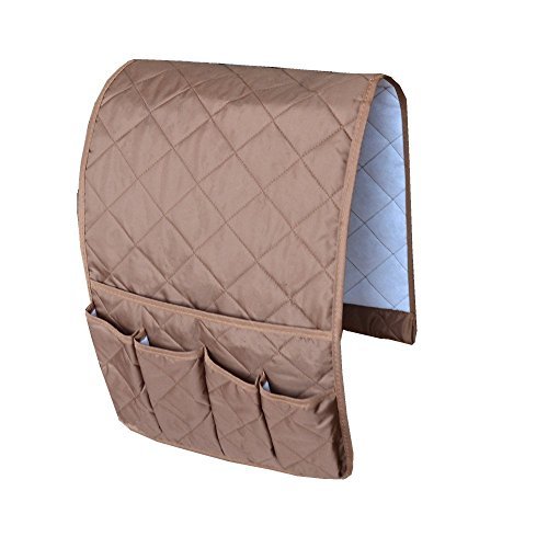 Efivs Arts 5 Pockets Sofa Couch Double Sided Waterproof Armrest Organizer For Remote Control, Mgazine, Book, Newspaper, Phone 35" Ã— 13" (Coffee)