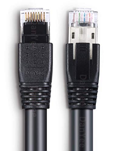 CAT8 Ethernet Cable DanYee 40Gbps 2000Mhz High Speed Gigabit SSTP LAN Network Internet Cables with RJ45 Gold Plated Connector for Use of Smart Office Smart Home System iOT Gaming Movie (50FT)