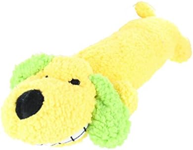 Playful Pets Plush Dog Neon Loofa Sausage Dog with Squeaker Pet Toy - Yellow