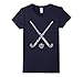 Women's Field Hockey Shirt: Words Funny Graphic Premium T-Shirt Medium Navy