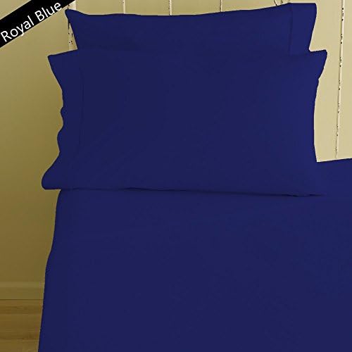 Heavy Weight Egyptian Cotton, Hotel Classic Royal Blue Solid 1000 Thread Count 4 Pieces California King Bed Sheet Set 25 Inches Deep Pocket