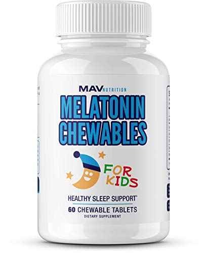 Melatonin Chewable for Kids with Melatonin & Vitamin D, Chamomile, and Valerian Root Designed for Healthy Sleep Cycle; 60 Chewable for Kids