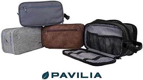 PAVILIA Toiletry Bag for Men, Travel Toiletries Bag | Water-resistant Dopp Kit, PU Leather Shaving Bag Organizer for Toiletry Accessories, Cosmetic, Hygiene, Grooming 7 PAVILIA Toiletry Bag for Men, Travel Toiletries Bag | Water-resistant Dopp Kit, PU Leather Shaving Bag Organizer for Toiletry Accessories, Cosmetic, Hygiene, Grooming