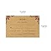 50 Pack RSVP Postcards, Kraft Blank Response Card, Wedding Return Cards - RSVP Reply for Parties and Receptions - Self Mailer Mailing Side Postcards 50 Cards Per Pack Postage Saver - 4 x 6 Inches