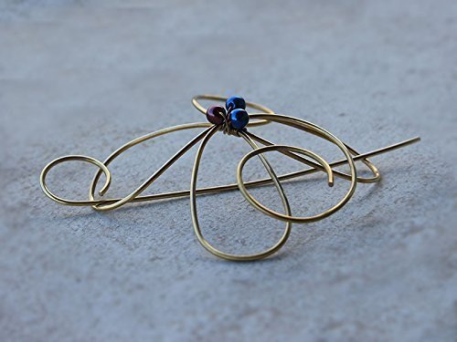 Brass Hair Clip Hair Bun Holder with Pearls, Customized Hair Stick Hair Pin Hair Fork Hair Slide Hair Jewelry,Women Hair Accessories Gift for Her.