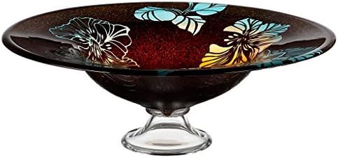 Glass Bowl, Fruit Bowl, Salad Bowl, Ideal for dinner parties, Collection "MALVA", 45 cm, multicolor/black (AMARA DESIGN powered by CRISTALICA)