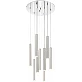 Z-Lite 917MP12-BN-LED-9RCH Forest Island/Billiard Chandelier, 9-Light 45 Total Watts, Chrome