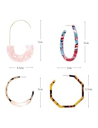 CZCCZC - Pendientes de aro de acrílico, resina acrílica