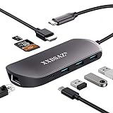 USB C Hub, USB C HDMI Adapter, 8 in 1 MacBook Pro/Air 2018 Dock Thunderbolt 3 Dongle with Ethernet, USB C Power Delivery, 3 USB 3.0 Ports, SD TF Card Reader for USB Type C Devices, Grey
