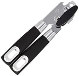 HiSayee Manual with Soft Grips Handle Safe Can Opener Ergonomic Smooth Edge, Black