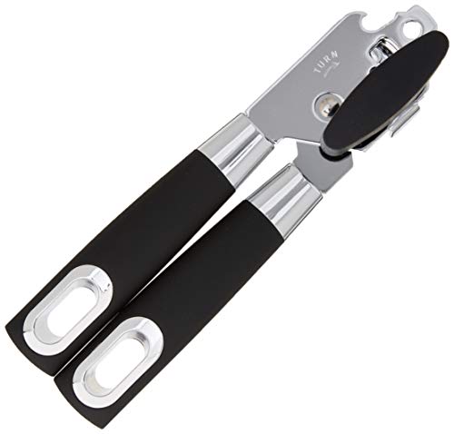 HiSayee Manual with Soft Grips Handle Safe Can Opener Ergonomic Smooth Edge, Black