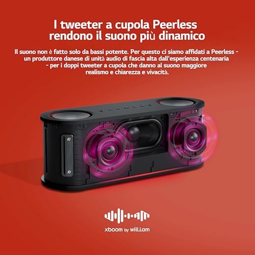 xboom Bounce,Speaker Bluetooth Portatile, Cassa Altoparlante Impermeabile e Antipolvere IP67, Fino a 30h di Autonomia,Compatibile con (Google, Siri, Alexa)