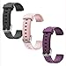 Letsfit Replacement Bands for Fitness Tracker ID115U HR, ID115U HR Accessory Bands, Adjustable Replacement Straps, 3 Pack (Black, Pink, Purple)