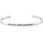MantraBand Bracelets - Inspirational Engraved Adjustable Mantra Band Cuff Bracelet - Silver color - Gifts for Women…