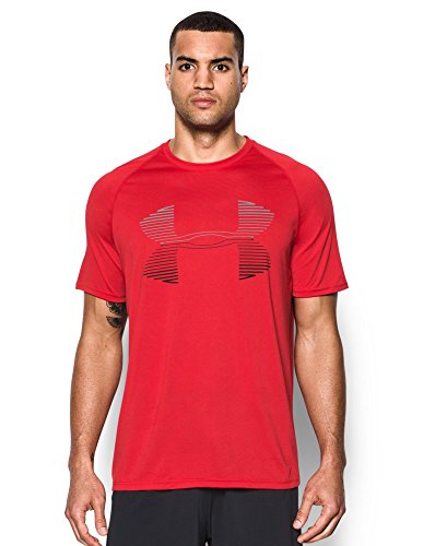 Under Armour Men's Tech Horizon Logo Tank, Red/Steel, Large