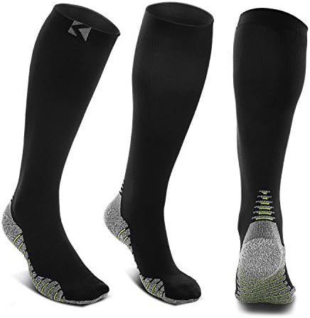 Compression Socks for Men &amp; Women - Keelyn Premium Graduated Compression Fit for Athletics Medical Running Shin Splints Flight Travel Pregnancy Diabetic, Boost Sports Performance Stamina and Recovery