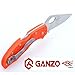 Ganzo Firebird Thumb Hole Opening, Anti-Slip Handle Scales Steel Liner Lock Folding Tactical Survival Knife Blade with Clip, Pouch, Bright Orange