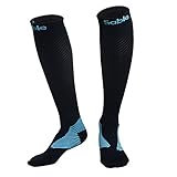 Compression Socks for Women Men, Sable 1 Pair Stockings 20-30 mmHg High Sleeves Calf Athletic Fit for Nurses, Running, Hiking, Medical, Pregnancy, Travel, Exercise & Recovery, L/XL 8-14
