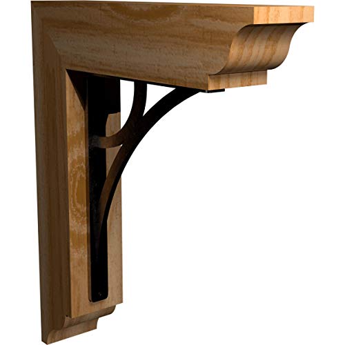 3 1/2"W x 9 1/2"D x 12"H Galveston Traditional Ironcrest Smooth Bracket, Wester…