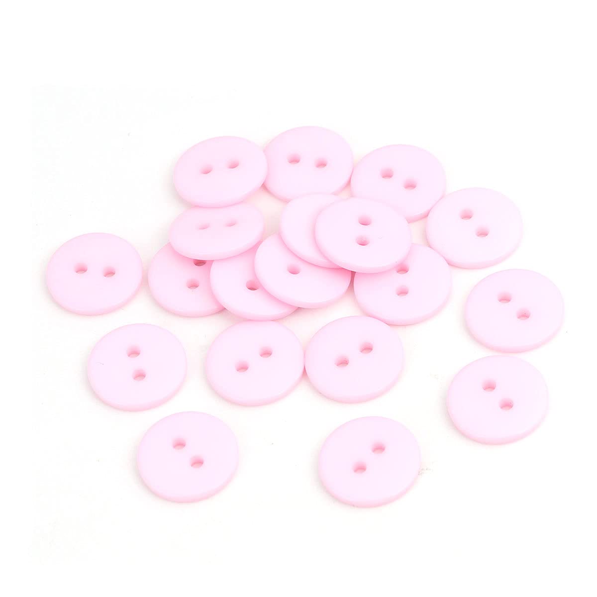 100 Round Pink Resin 15mm Buttons with 2 Sewing Holes. for Clothes Making, Art, Scrapbooking, and Many Other Crafts — image 1