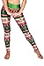 COCOLEGGINGS Ladies High Waisted Christmas Patterned Sweater Leggings Red Free Size