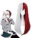 Ani·Lnc My Hero Academia Long Red White Synthetic Cosplay Wigs For Women
