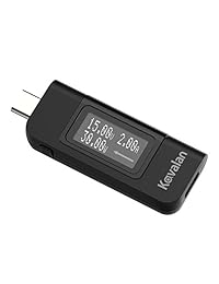 Kavalan   Medidor de potencia USB tipo C, multímetro de carga, controlador de voltios, amperios y vatios, indicador bidireccional con botón de apertura para MacBook Pro, MacBook y cualquier dispositivo y cargador tipo C