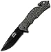 Master USA MU-A001SN Spring Assist Folding Knife, Black Blade, Grey Snake Skin Handle, 4-1/2-Inch Closed