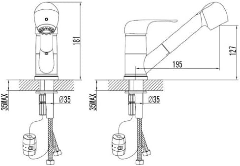 Single Lever Pull Out Spout Monobloc Kitchen Mixer Tap (56m04) - Image 3
