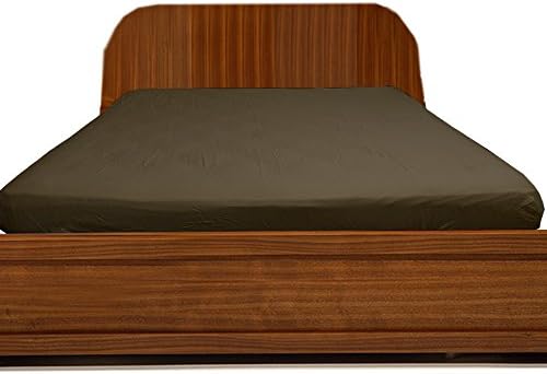 Floris Fashion Olympic Queen 300TC 100% Egyptian Cotton Taupe Solid 1 Piece Fitted Sheet Solid (Pocket Size: 15 inches) - Tailored Finish Super Comfy Easy Care Fabric