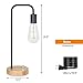 Edison Desk Lamp, Industrial Table Lamp, Wood Lamp for Nightstand, Bedside, Reading in Dorm Room, Bedroom, Office, Black