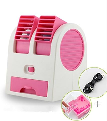 Mini Fan & Portable Dual Bladeless Small Air Conditioner Water Air Cooler Powered by USB & Battery