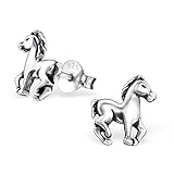 925 Sterling Silver Hypoallergenic Horse Stud Earrings for Girls 26814