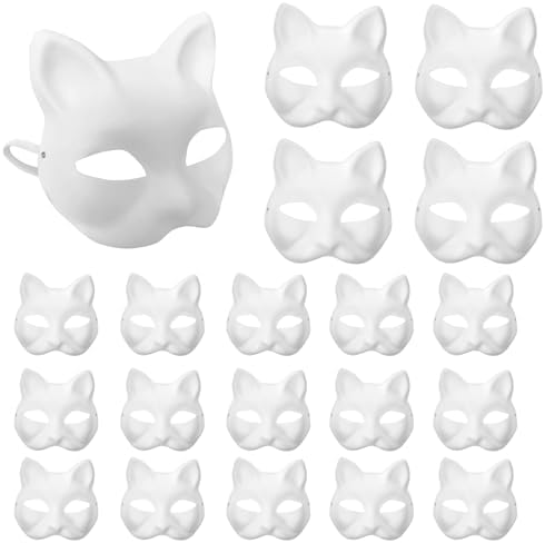 Pack De 12 Máscaras Blancas De Papel Para Pintar Y Decorar, Ideales Para Fiestas Temáticas, Halloween Y Manualidades Infantiles
