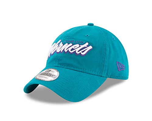 NBA Charlotte Hornets Adult Core Script 9TWENTY Adjustable Cap, One Size, Teal