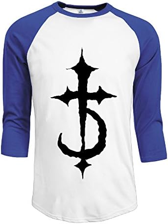 Mens DevilDriver 100% Cotton 3/4 Sleeve Athletic Raglan Sleeves T-Shirt RoyalBlue US Size L