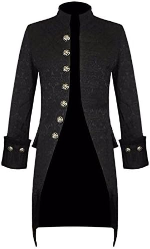 New Mens Velvet Goth Steampunk Victorian Frock Coat (Large, Brocade)