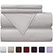 Mellanni 100% Cotton Bed Sheet Set - 300 Thread Count Sateen Weave - Natural, Soft, Deep Pocket Quality Luxury Bedding - 4 Piece (Queen, Light Gray)
