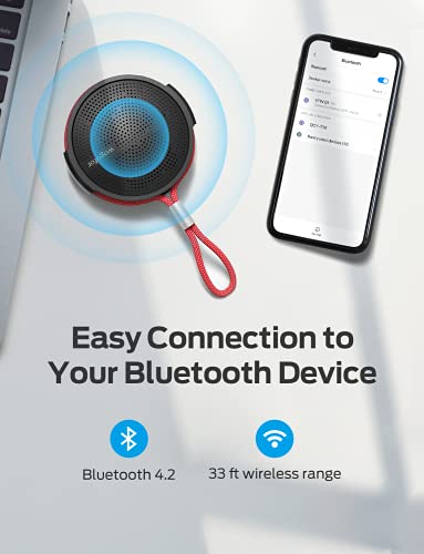 Wogofor Bluetooth Speaker Shower Speakers, Microphone, IPX5 Waterproof, 12H Playtime, with Stereo Sound and Bass, Speakers for Home, Outdoor, Travel