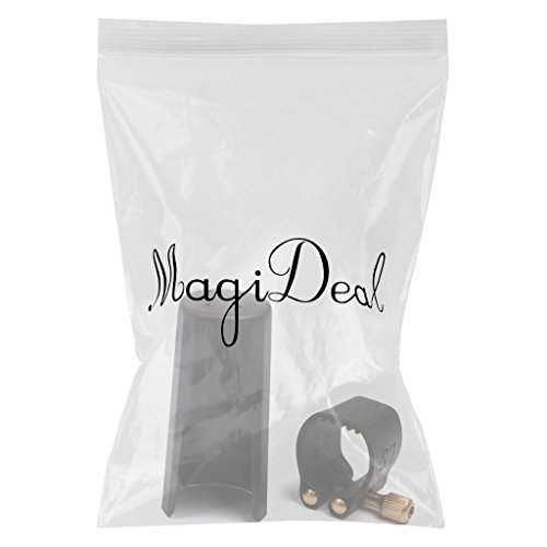 image for MagiDeal Plastic Clarinet Mouthpiece Cover Cap with PU Ligature Black