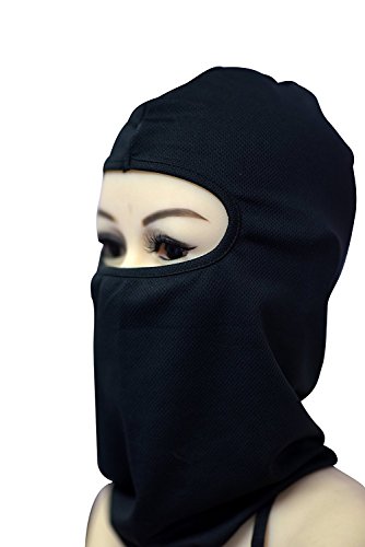 Zldoll Ski Face Mask Ultra Thin Windproof Motorcycle Cycling Balaclava Candy Color for Fishing Running Skiing Hiking (Black)