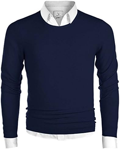 Men's Long Sleeve Crew Neck Pullover Knit Sweater