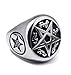 ELFASIO Men Stainless Steel Rings The Seal of Solomon Pentacle of Solomon The King Key of Solomon Seal Symbol Wiccan Jewelry