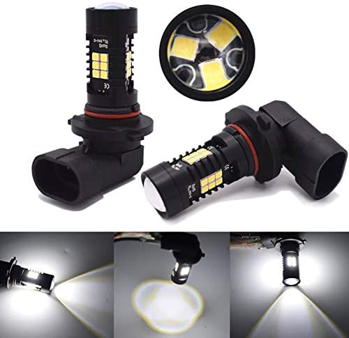 2pcs 9006 HB4 Projection Fog Light LED Bulb 3030 1200lms 21smd Replacement for Fog light DRL plug and play 6000K Xenon White auto led bulbs 1 Year Warranty