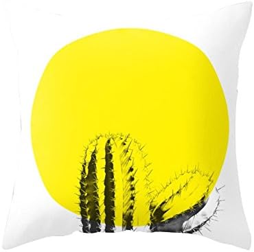 Sukisuki Yellow Pineapple Leaf Pillow Case Sofa Car Waist Throw Cushion Cover Home Decor size 17 Sunset Minimal Cactus